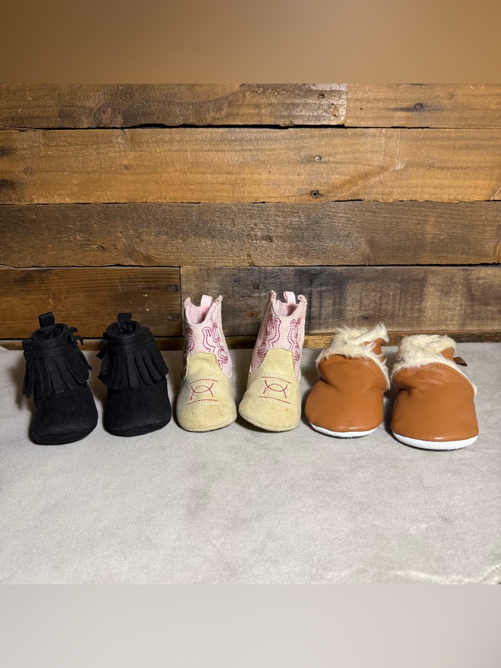 Infant Shoe Lot sizes 2 and 3 Western Boots and Moccasins